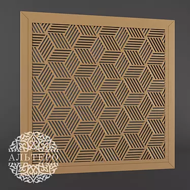 Elegant Carved MDF Panel 3D model image 1 