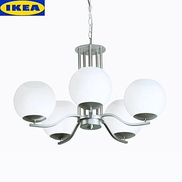 Modern Pendant Light with 5 Shades 3D model image 1 