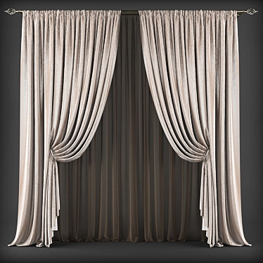 Timeless Elegance: Classic Style Curtains 3D model image 1 