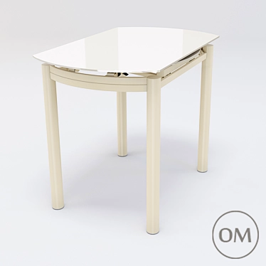 Convertible Glass Dining Table 3D model image 1 