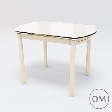 Reams 1050 - Expandable Glass Top Dining Table 3D model image 1 
