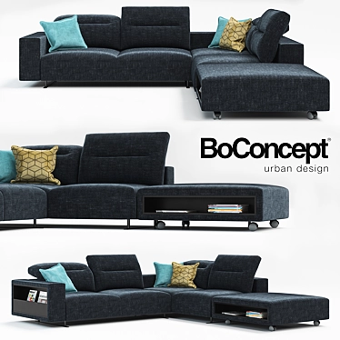 Adjustable Backrest Sofa with Storage - Hampton 3D model image 1 