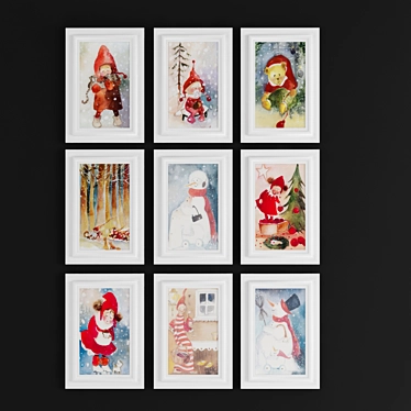 Festive Collection: Modern Paintings 3D model image 1 
