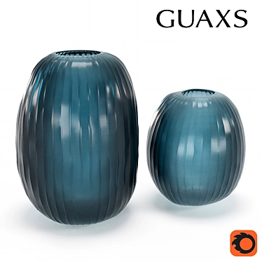 Oceanic Embossed Glass Vase 3D model image 1 