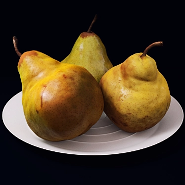 Pearly Pears Plate 3D model image 1 