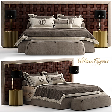 Elegant Vittoria Frigerio Bed 3D model image 1 