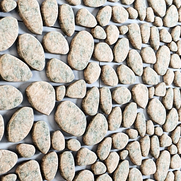 Natural Stone Pebble Plate 3D model image 1 
