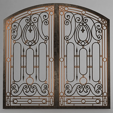 Metallic Gates: Strong, Stylish, Secure 3D model image 1 