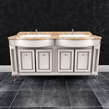 Caprigo Fresco 160 Double Sink Cabinet 3D model image 1 