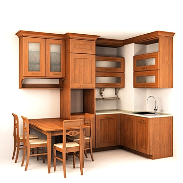 Compact and Stylish: Scavolini Amelie Kitchen 3D model image 1 