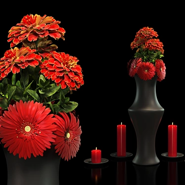  Vibrant Red Floral Bouquet 3D model image 1 