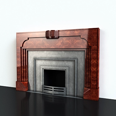 19th Century American Wooden Fireplace 3D model image 1 