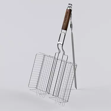 Double Grill Grate: Perfect for BBQ 3D model image 1 