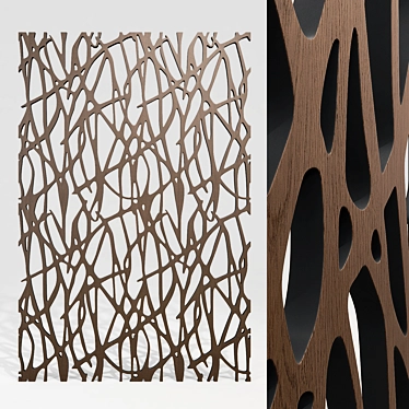 Wooden Decorative Partition: Versatile, Stylish, and Functional 3D model image 1 