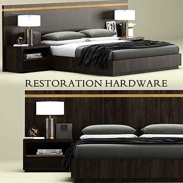 Luxurious RH Bezier Bed 3D model image 1 