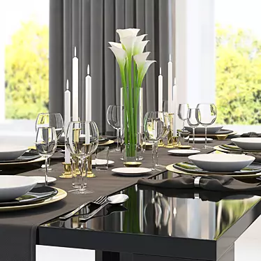 Elegant Table Settings: Essential Appointments 3D model image 1 