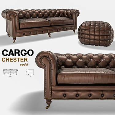 Cargo Chester Sofa: Realistic 3D Model with Jerome & Smith Collection 3D model image 1 