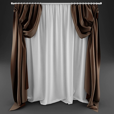 Classical Style Curtain 3D model image 1 