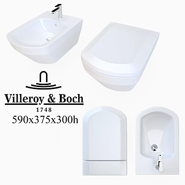 Villeroy&Boch Sentique: Luxurious Toilet & Bidet 3D model image 1 