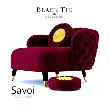 Black Tie Savoi Armchair | W 88 | D 82 | H 66 cm 3D model image 1 