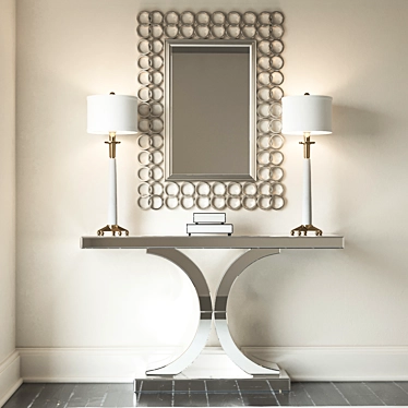 Title: Splendora Mirrored Console - Elegant Reflections in Any Room 3D model image 1 
