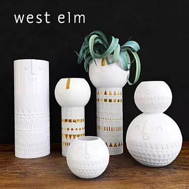 Stella Ceramic Vases Set 3D model image 1 