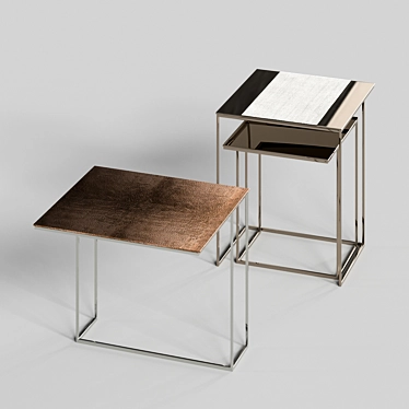 Modern Two-Piece Side Tables 3D model image 1 