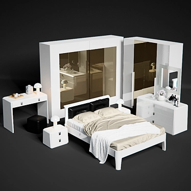 Serenissima Prisma Nero Bedroom Set 3D model image 1 