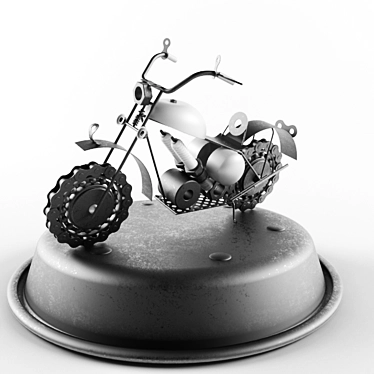 Vintage Motorcycle Sculpture 3D model image 1 