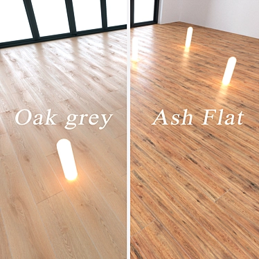 Oak Grey and Ash Flat: Seamless Floorboards 3D model image 1 