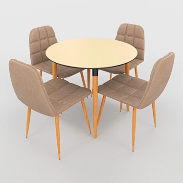 Elegant Beyz Lilou: Table & Chair 3D model image 1 