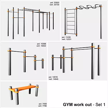 Ultimate Gym Set: Transformable, Textured & Compact 3D model image 1 