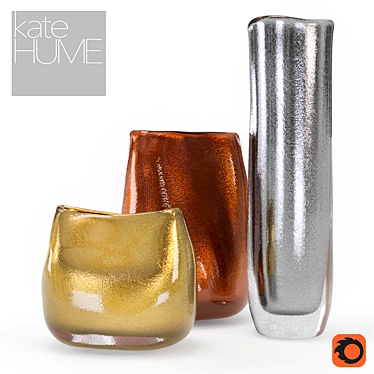 Elegant Metallic Amphore Vases 3D model image 1 