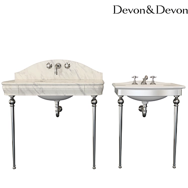 Elegant Devon&Devon Console & Tap Set 3D model image 1 