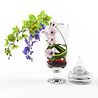 Elegant Orchid Vase 3D model image 1 