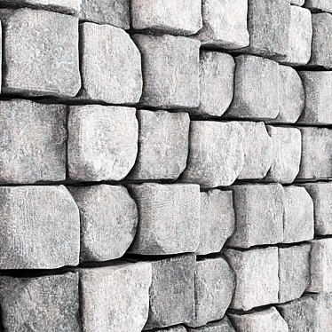 Stone Brick Panel - High-Quality Textured 3D Model 3D model image 1 