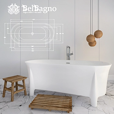 Luxury Bath BelBagno | 170x80x62 cm 3D model image 1 