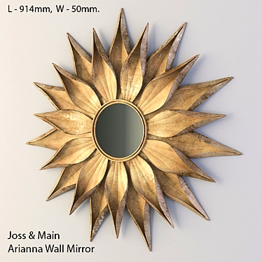 Elegant Joss & Main Wall Mirror 3D model image 1 