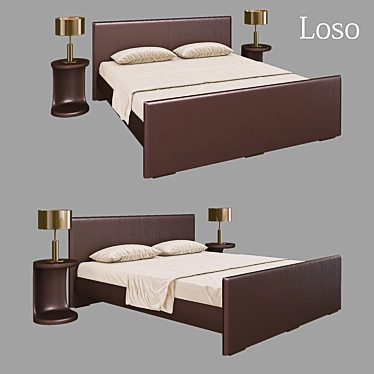 Luxury Leather Bed: 3ds Max, VRay, High Quality 3D model image 1 