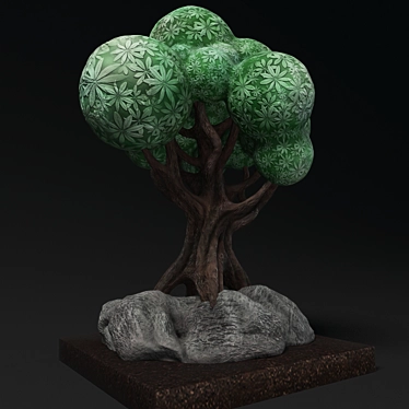 Whimsical Cartoon Tree Sculpture 3D model image 1 