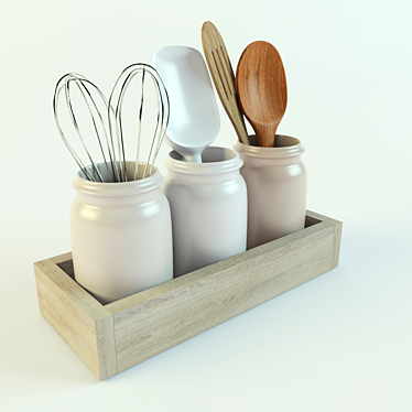 Customizable Kitchen Utensil Holder 3D model image 1 