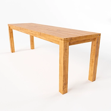 Minimalist Bamboo Coffee Table 3D model image 1 