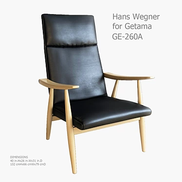 Hans Wegner Getama Armchair: Classic Elegance 3D model image 1 