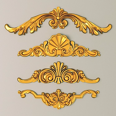 Elegant Carved Accents 3D model image 1 