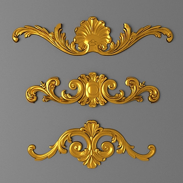 Elegant Carved Elements 3D model image 1 