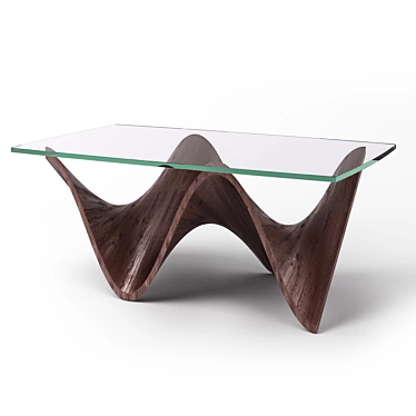 Elegant Wood Wave Coffee Table 3D model image 1 