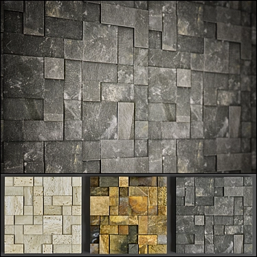 Versatile Panel Stone: 3D Max & Obj Formats 3D model image 1 