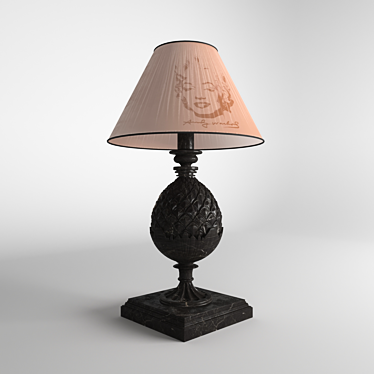 Sleek Marble Pinecone Table Lamp 3D model image 1 