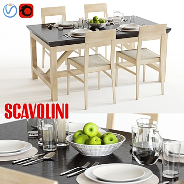 Scavolini Social Happening Set | 3D Table & Chair 3D model image 1 