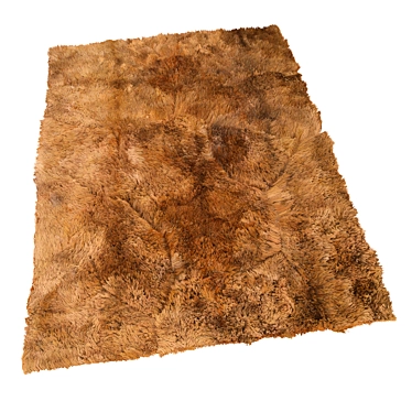 Luxury Dark Brown Alpaca Fur Rug 3D model image 1 